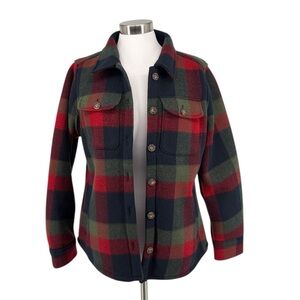 Duluth Trading Company Womens Blue Red Green Plaid Chore Jacket Shacket Medium